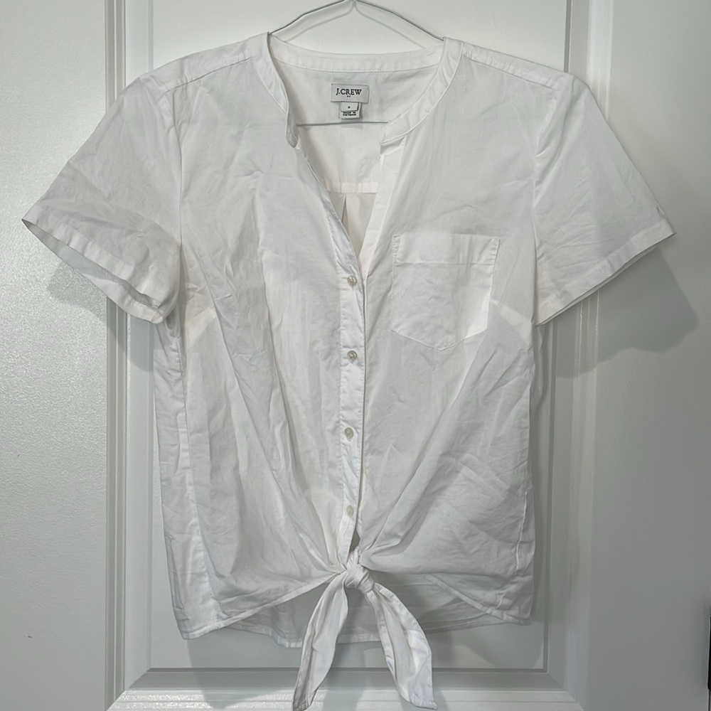 J. Crew White Button-Down Shirt